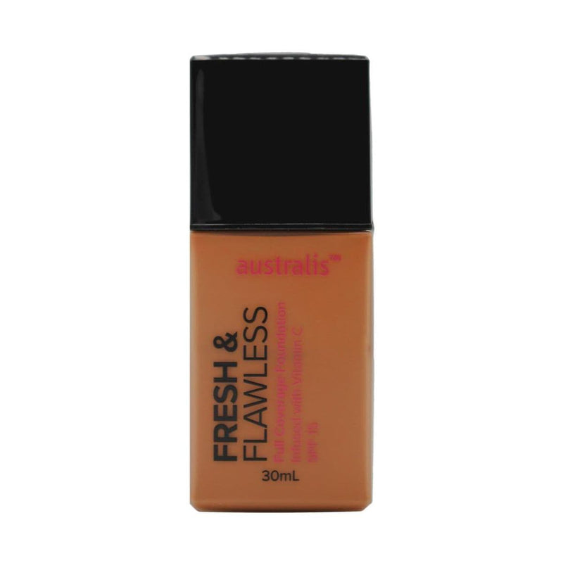 Australis Fresh & Flawless Full Coverage Foundation SPF15 30ml - Deep Tan | Discount Brand Name Cosmetics  