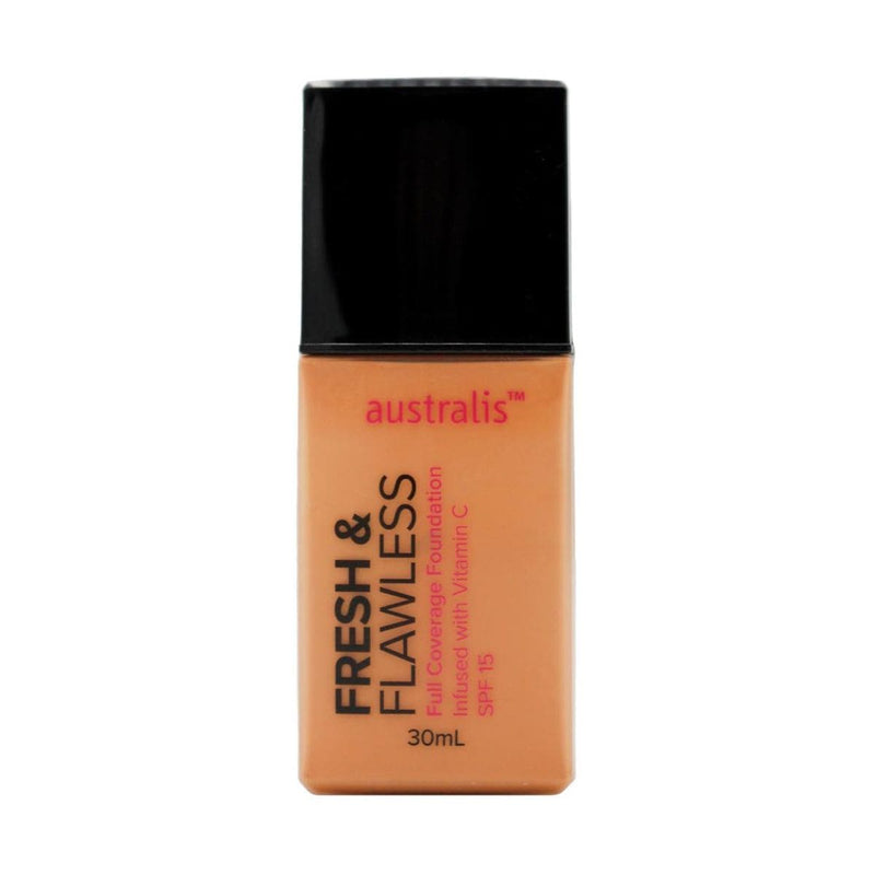Australis Fresh & Flawless Full Coverage Foundation SPF15 30ml - Golden Tan | Discount Brand Name Cosmetics  