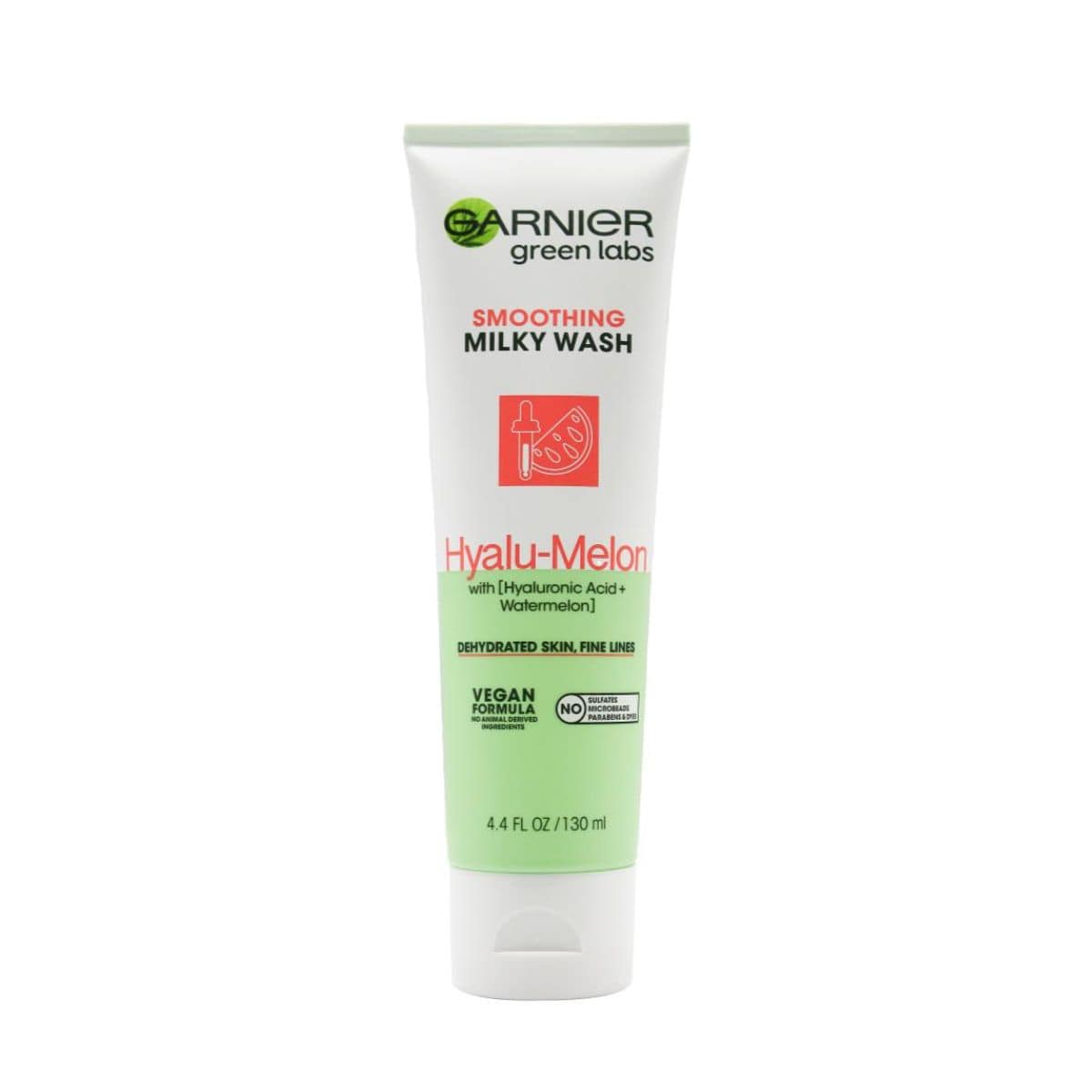 Garnier Green Labs Smoothing Hyalu-Melon Milky Facial Cleanser - 130ml | Discount Brand Name Cosmetics  