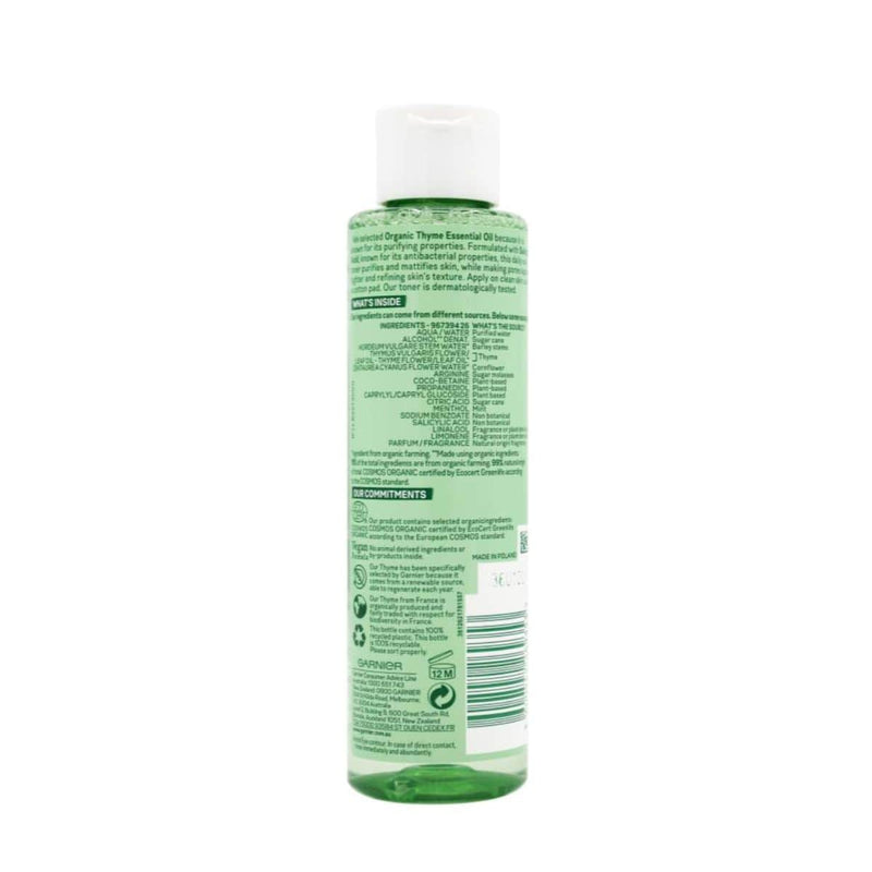 Garnier Organics Purifying Thyme Perfecting Toner - 150ml | Discount Brand Name Cosmetics 