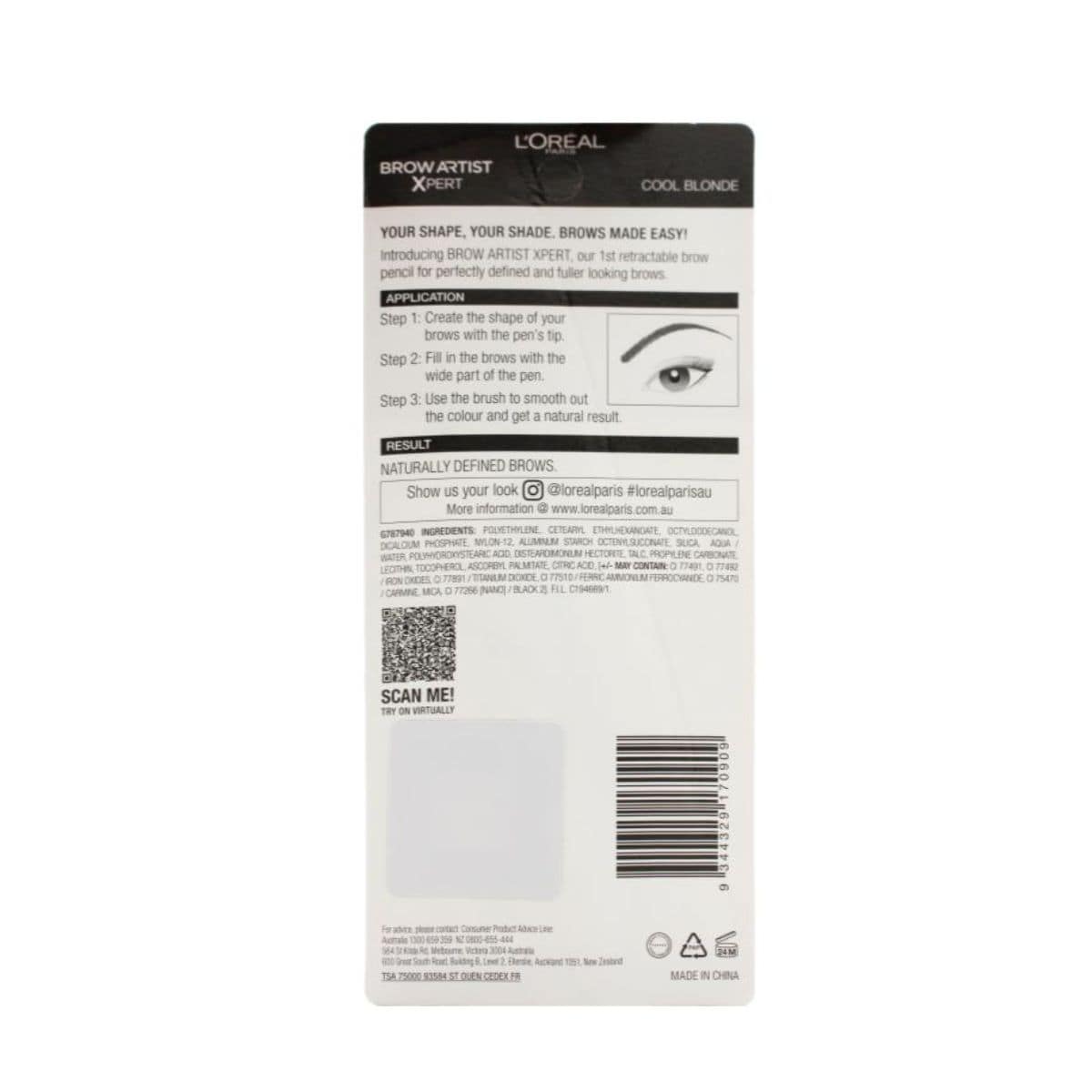 L'Oreal Paris Brow Artist Xpert Brow Pencil - Cool Blonde | Discount Brand Name Cosmetics  