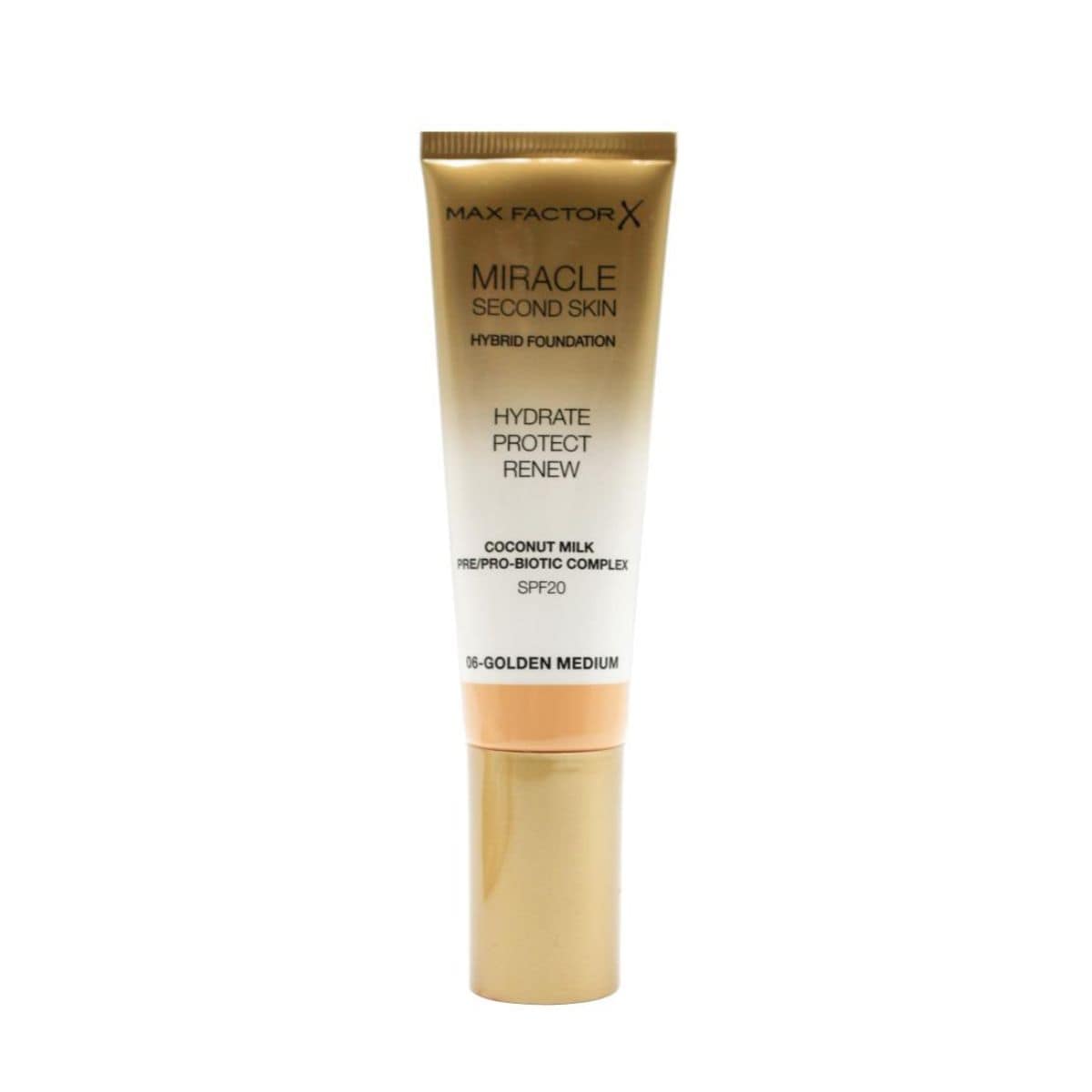 Max Factor Miracle Second Skin Hybrid Foundation - Golden Medium 06 | Discount Brand Name Cosmetics  