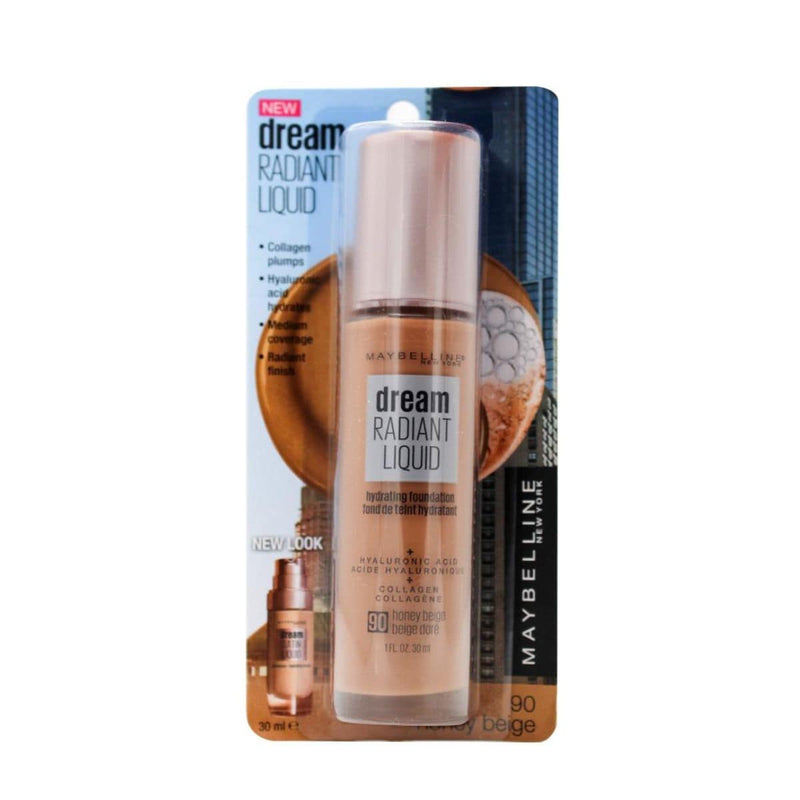 Maybelline Dream Radiant Liquid Foundation - Honey Beige 90 | Discount Brand Name Cosmetics