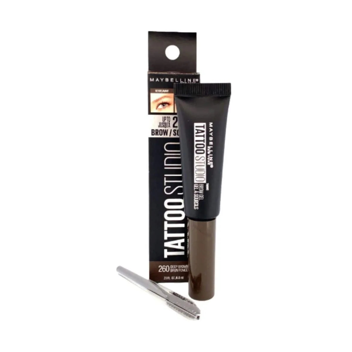 Maybelline Tattoo Studio Waterproof Brow Gel - Deep Brown 260 | Discount Brand Name Cosmetics
