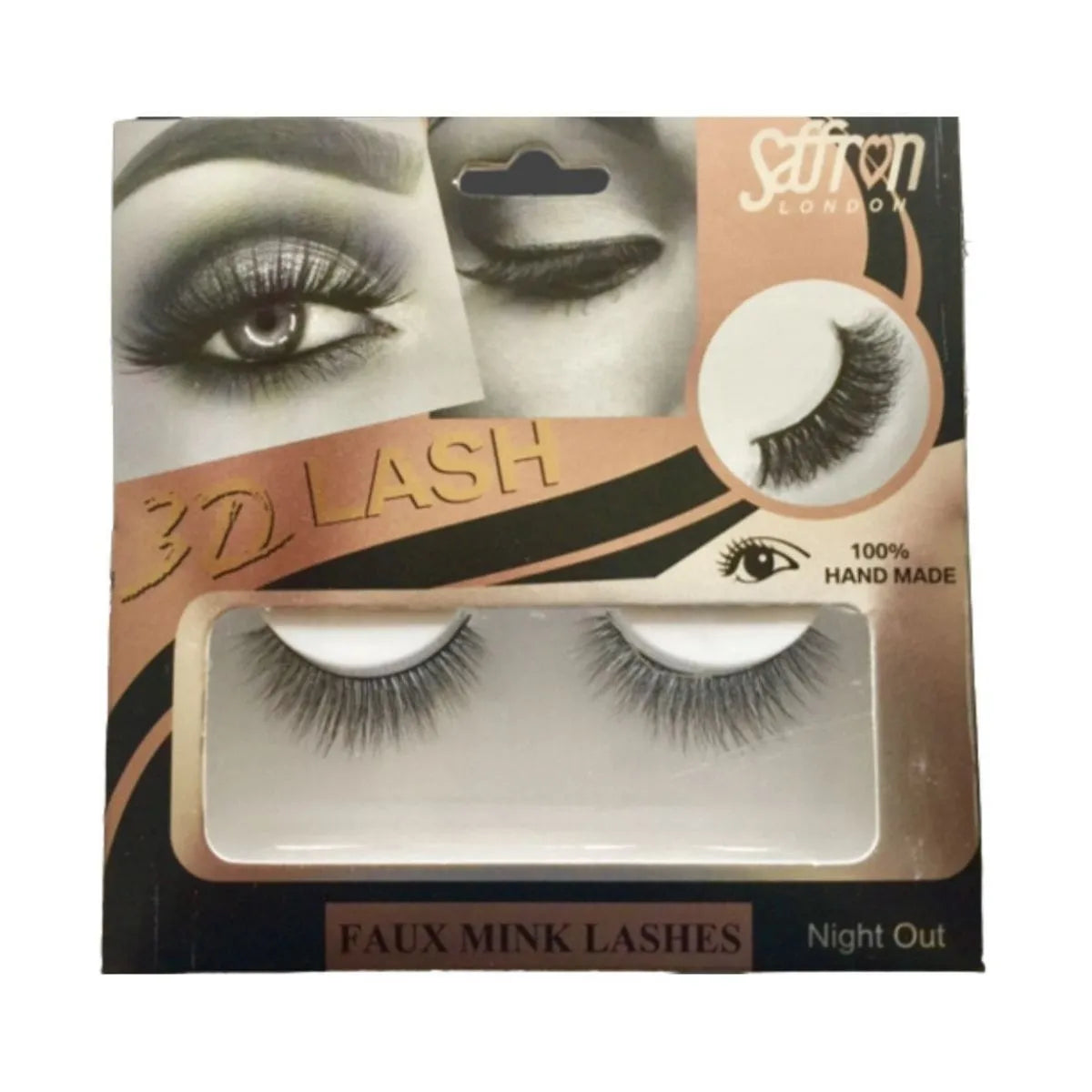 Saffron 3D Faux Mink Lashes – Night Out Dramatic Look