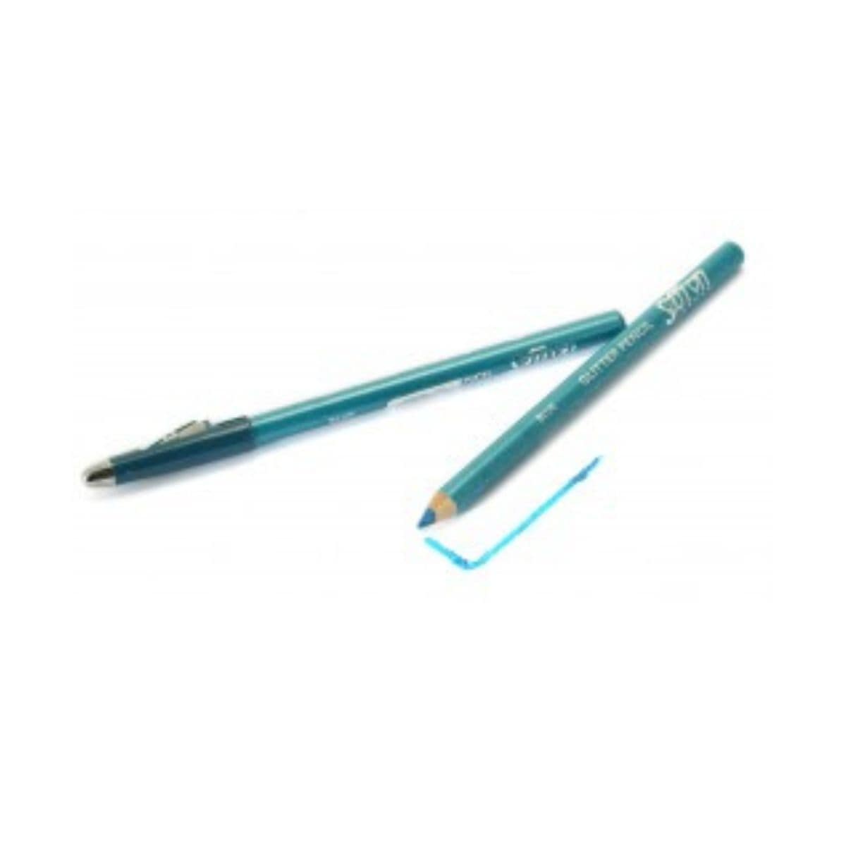 Saffron Glitter Eye Pencil w. Sharpener - Blue | Discount Brand Name Cosmetics 