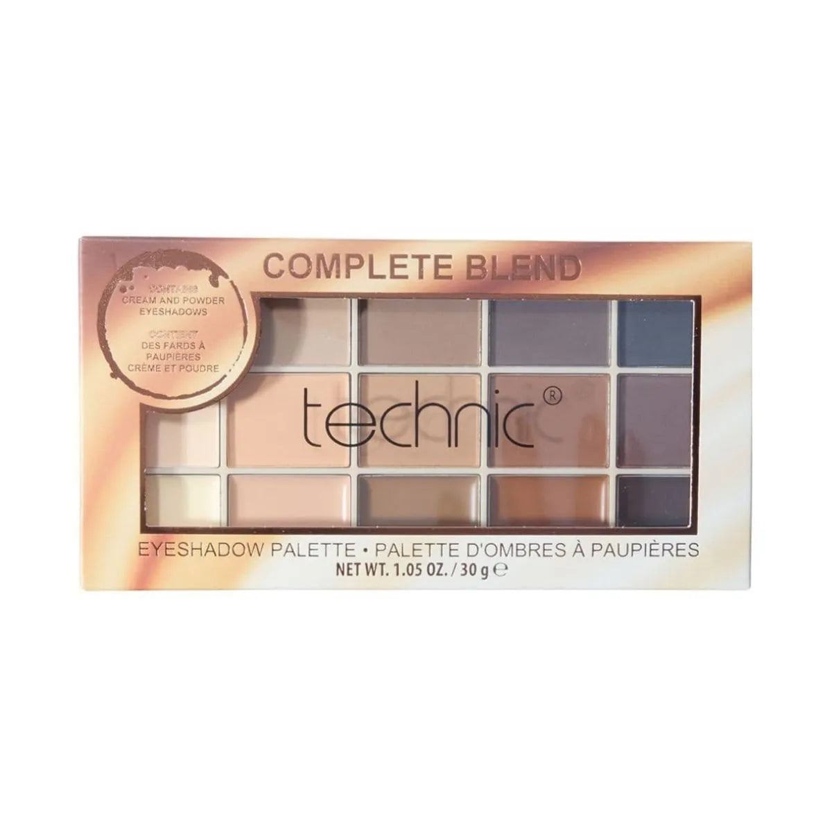 Technic Complete Blend Palette – 15 Universal Cream & Powder Shades