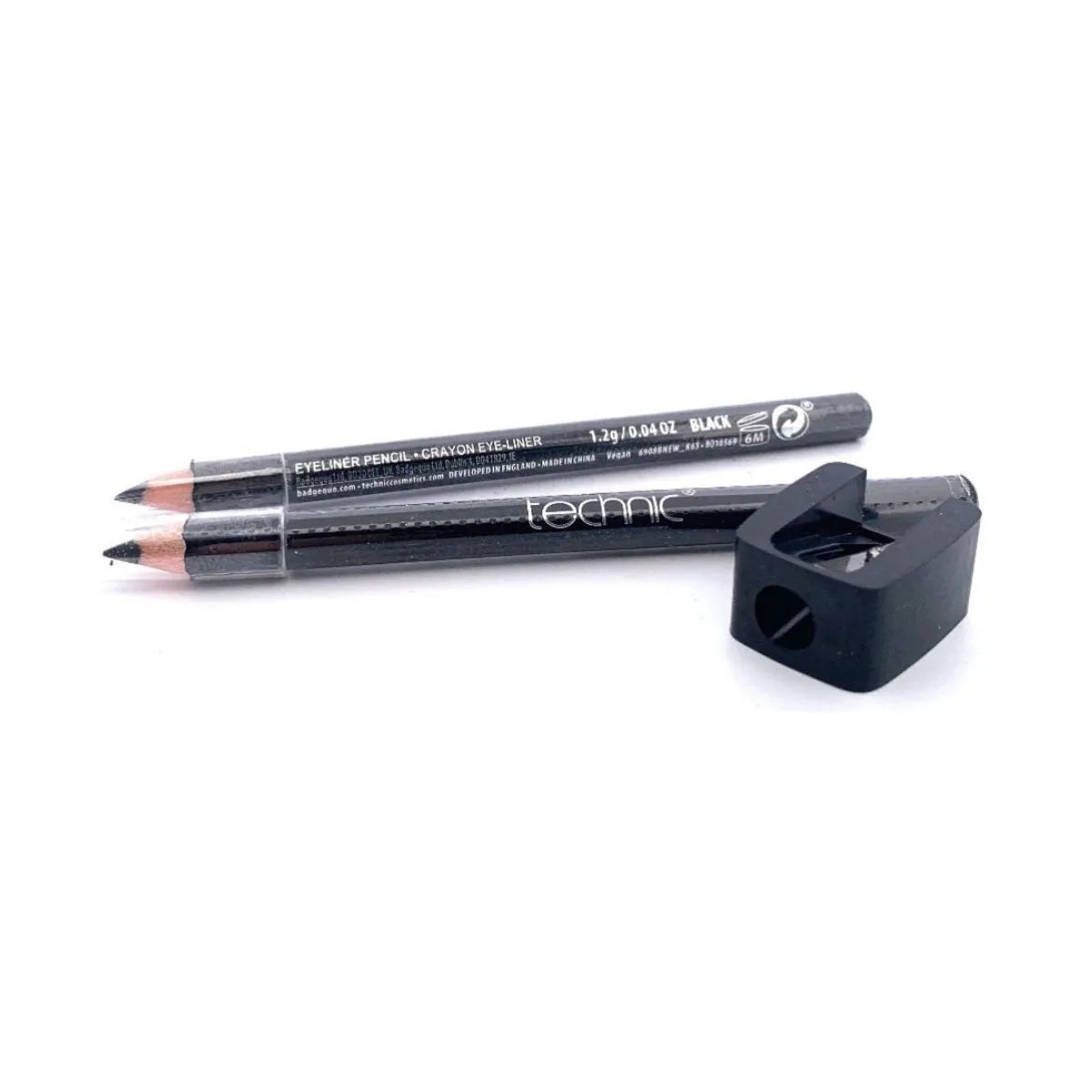 Technic Eyeliner Duo & Sharpener – Black Pencil 2-Pack