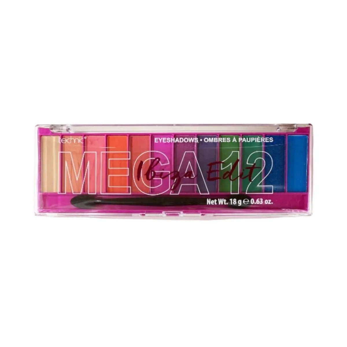 Technic Mega Ibiza Eyeshadow Palette – 12 Bold, Blendable Shades