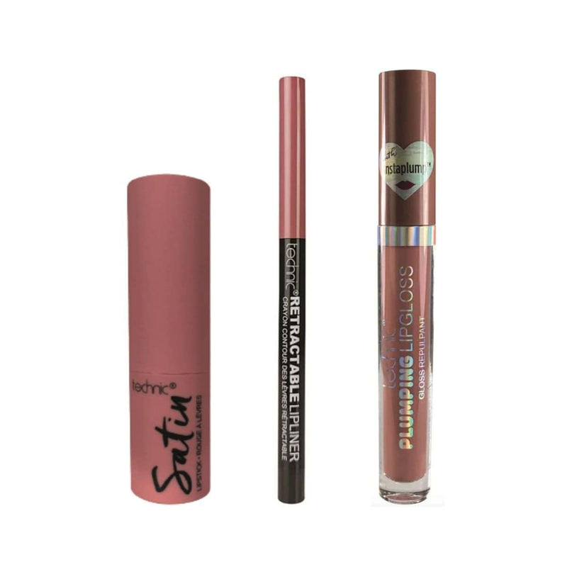 Technic Satin Plumping Rosy Affair Lip Set | Discount Brand Name Cosmetics 