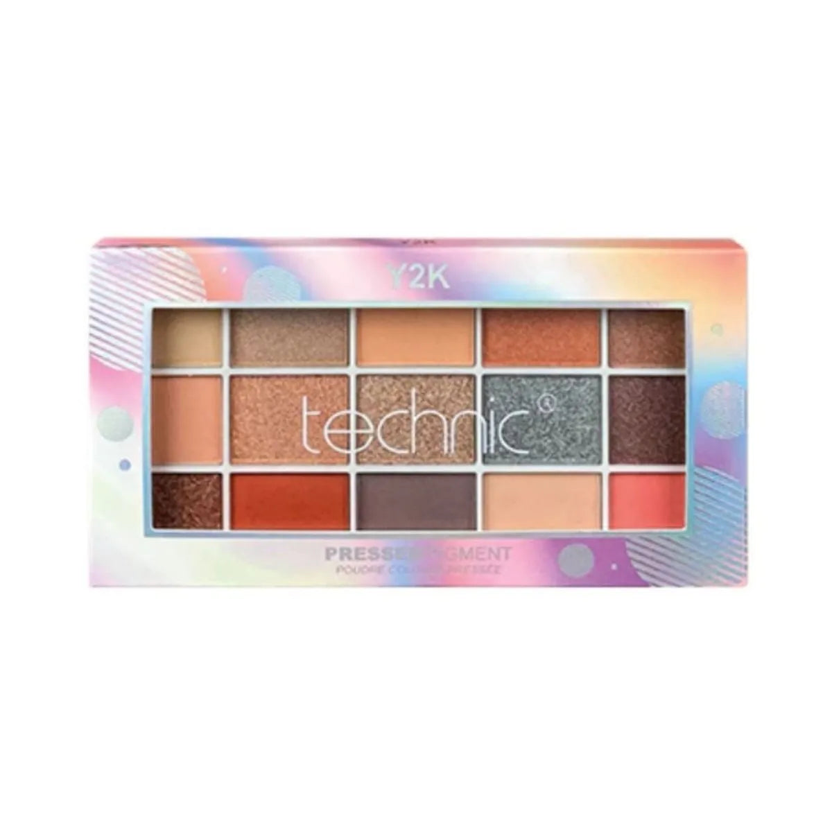Technic Y2K Palette – 15 Vegan Duo Chrome & Shimmer Shades