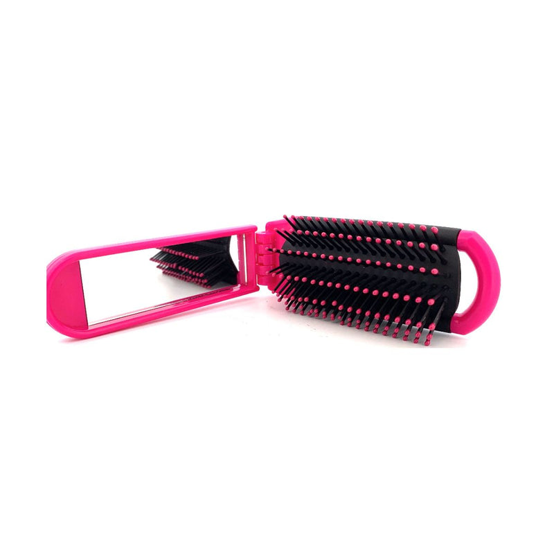 Body Collection Folding Brush with Mirror - Purple | Discount Brand Name Cosmetics