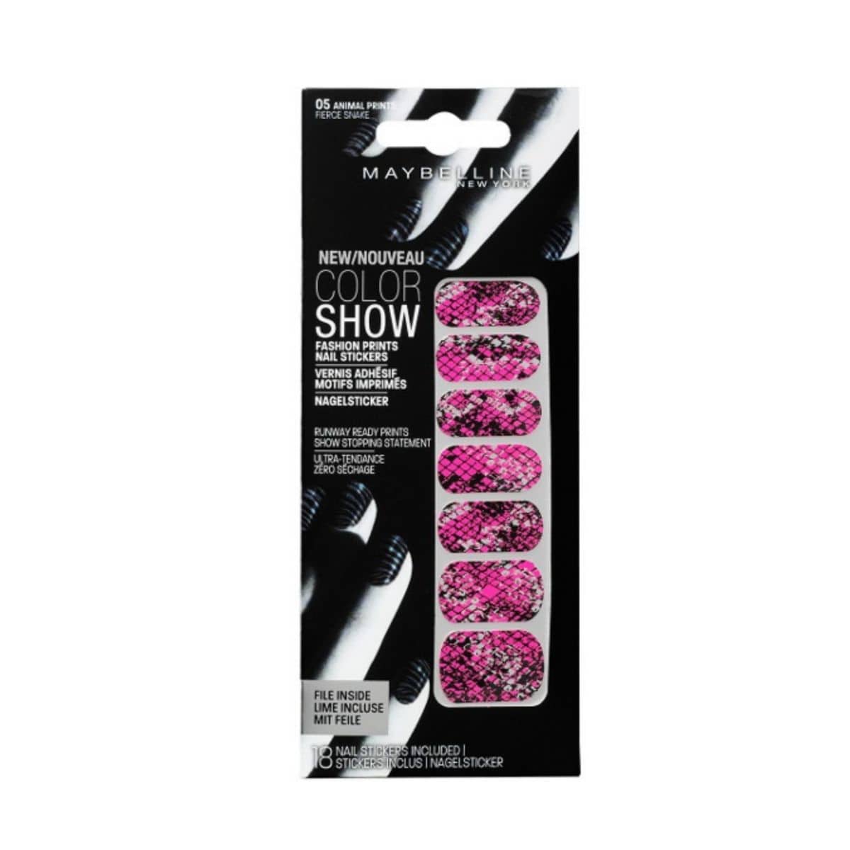 Maybelline Color Show Fashion Prints Nail Stickers - Fierce Snake 05 | Discount Brand Name Cosmetics