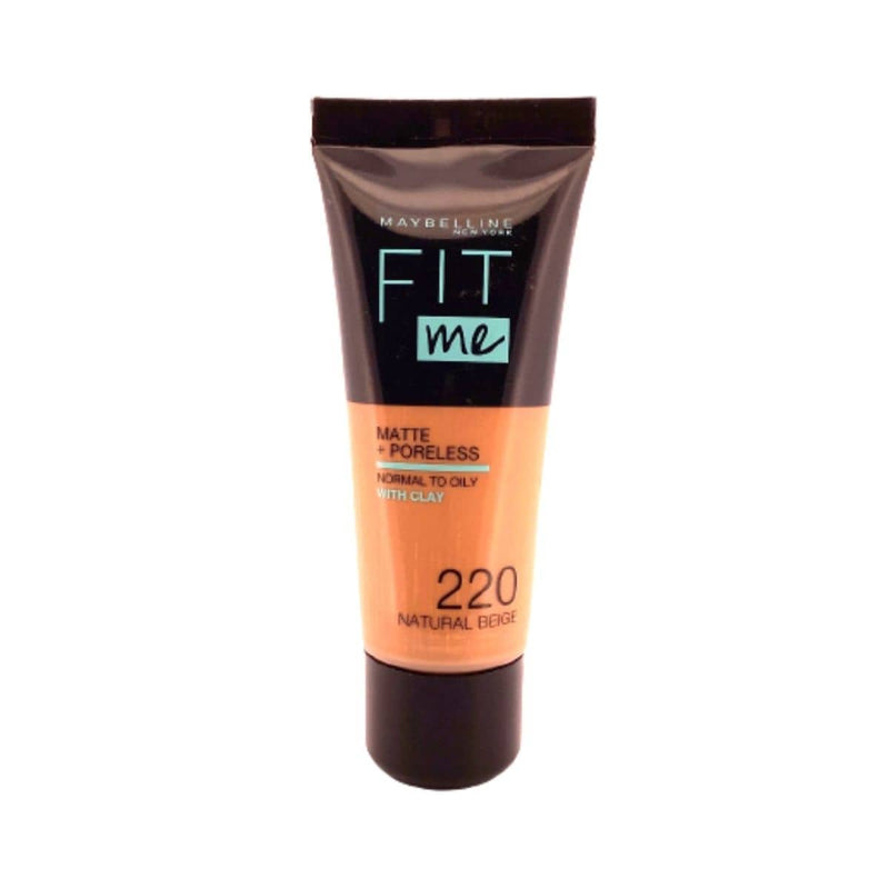 Maybelline Fit Me Matte & Poreless Mattifying Liquid Foundation - Natural Beige 220 | Discount Brand Name Cosmetics