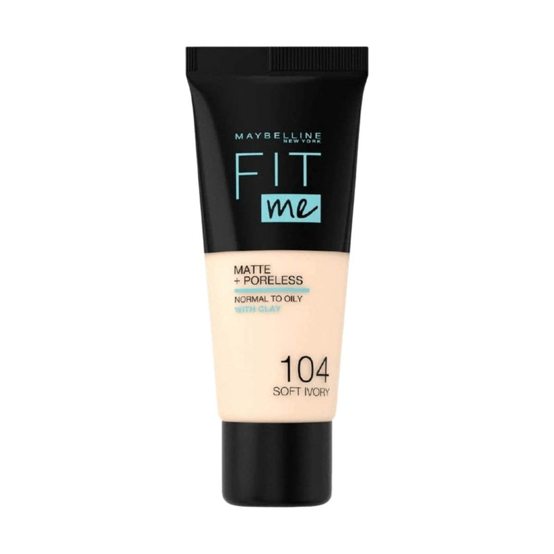 Maybelline Fit Me Matte & Poreless Mattifying Liquid Foundation - Soft Ivory 104 | Discount Brand Name Cosmetics