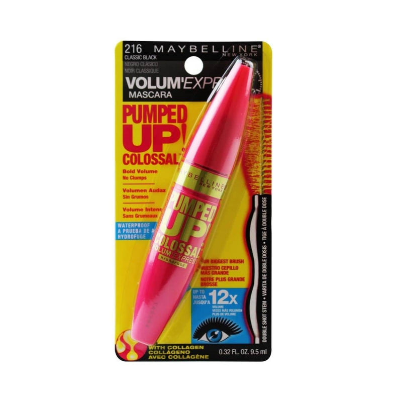 Maybelline Volum' Express Pumped Up Colossal Waterproof Mascara - Classic Black | Discount Brand Name Cosmetics