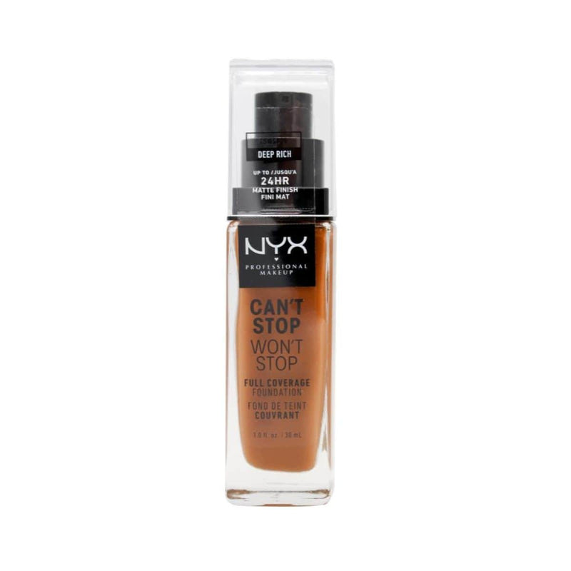 NYX Can't Stop Won't Stop Full Coverage Foundation - Deep Rich | Discount Brand Name 