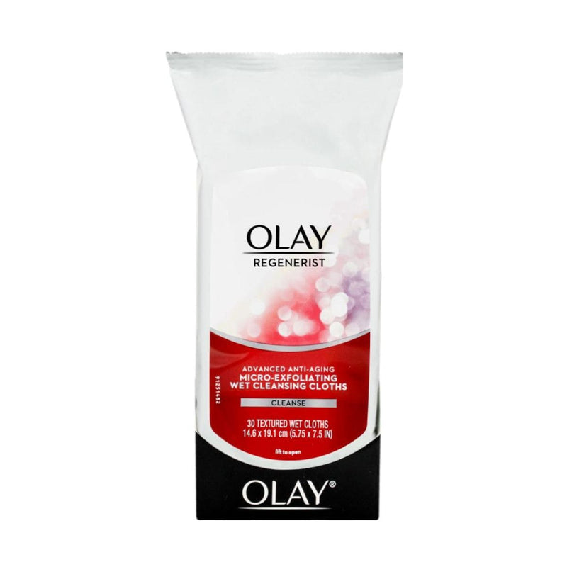 Olay Regenerist Advanced Anti- Aging Micro- Exfoliating Wet Cleansing Cloths - 30pk | Discount Brand Name Cosmetics  