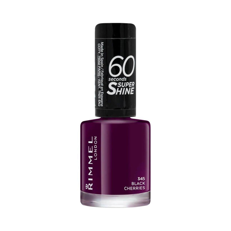 Rimmel 60 Seconds Nail Polish - Black Cherries 345 | Discount Brand Name Cosmetics