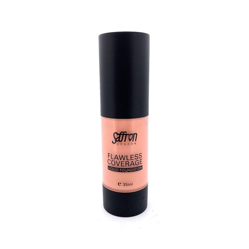 Saffron Flawless Coverage Liquid Foundation - Suntan | Discount Brand Name Cosmetics